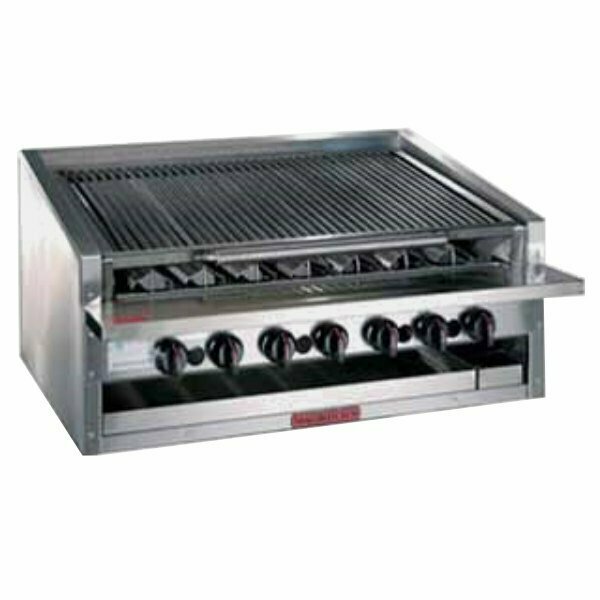 Magikitchn APM-SMB-624 24in Natural Gas Low Profile Lava Rock Charbroiler - 60000 BTU 554AM24SMBN